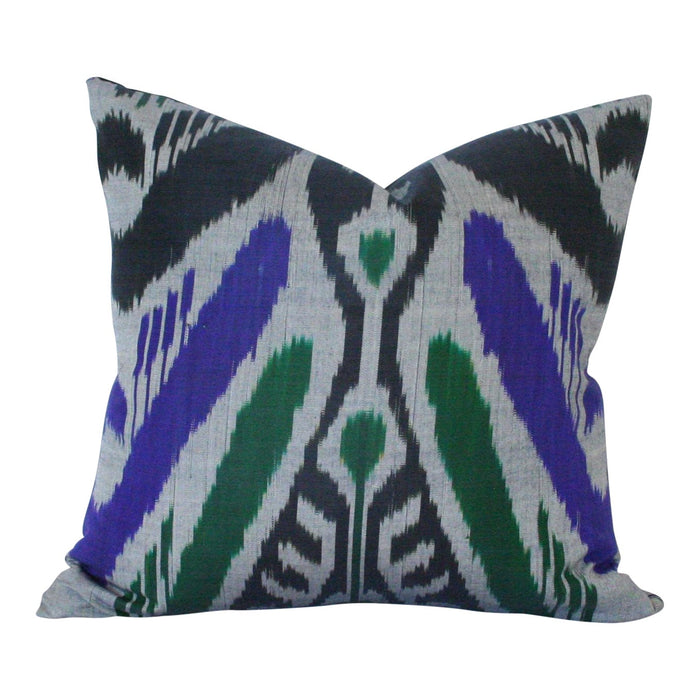Grey Purple Emerald Ikat (Last Chance)