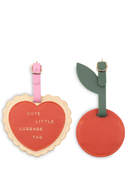 BANDO - Luggage Tag Set, Heart and Cherry