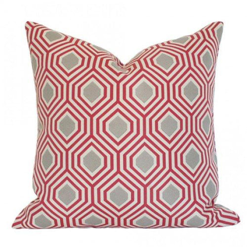 Hexagon Red Custom Designer Pillow | Arianna Belle