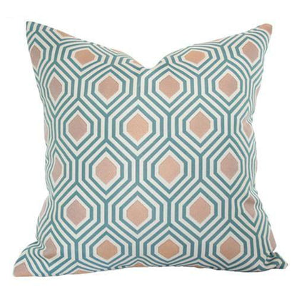 Hexagon Teal Custom Designer Pillow | Arianna Belle