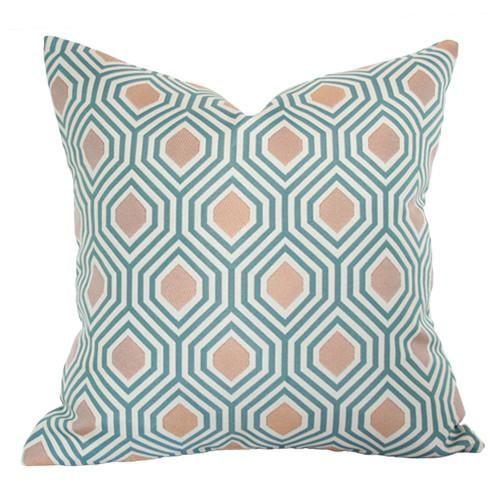 Hexagon Teal Custom Designer Pillow | Arianna Belle