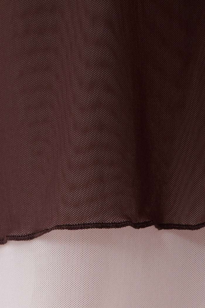 Janet Mesh Midi Skirt - Pale Pink/Chocolate