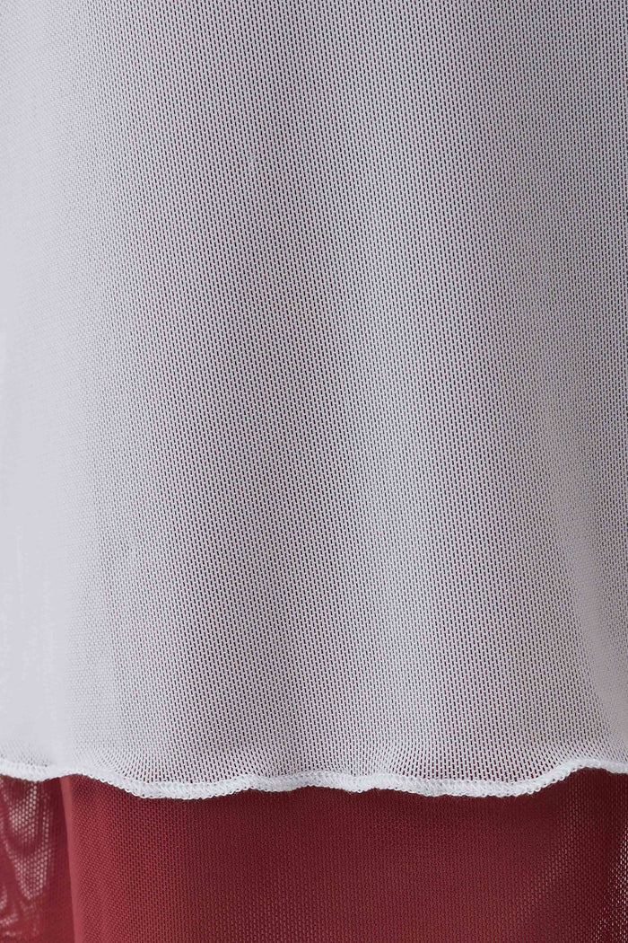 Janet Mesh Midi Skirt - Wine/Pale Blue