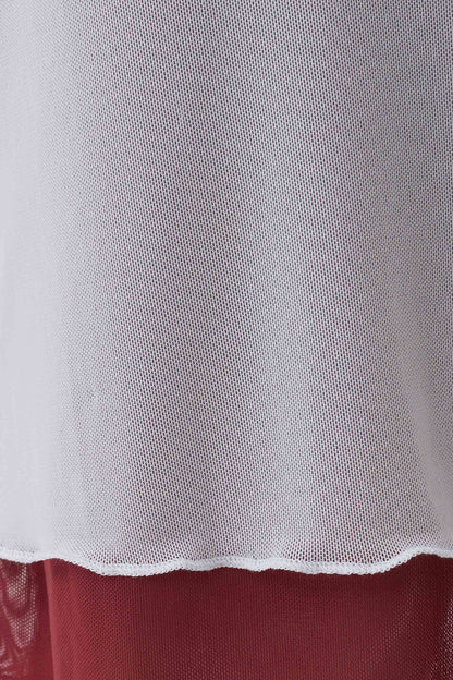 Janet Mesh Midi Skirt - Wine/Pale Blue