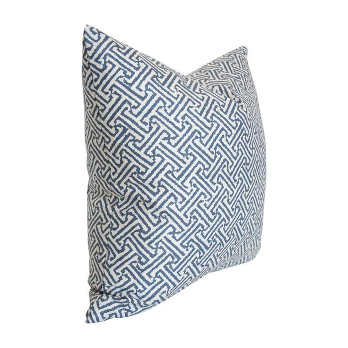 Java Java Navy Custom Designer Pillow side view | Arianna Belle