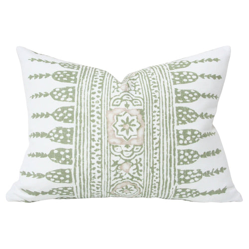 Javanese Stripe Green and Pale Pink (Last Chance)