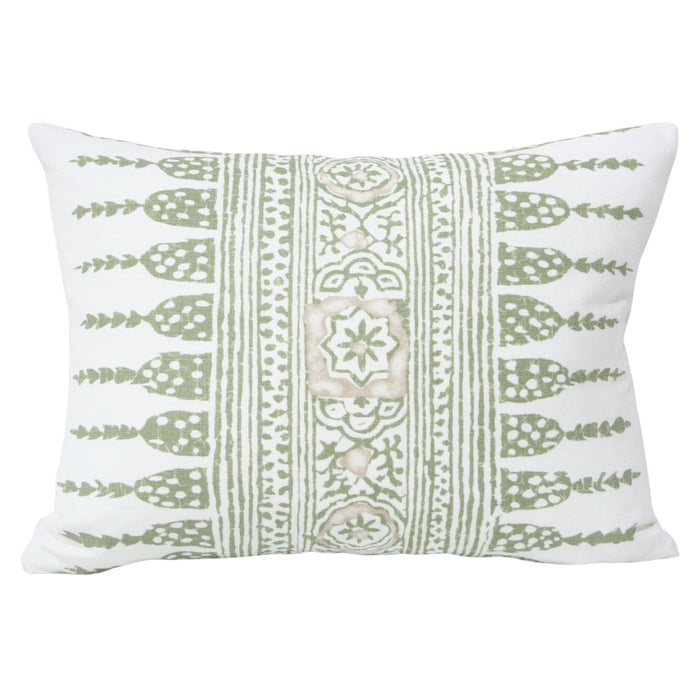 Javanese Stripe Green and Pale Pink (Last Chance)