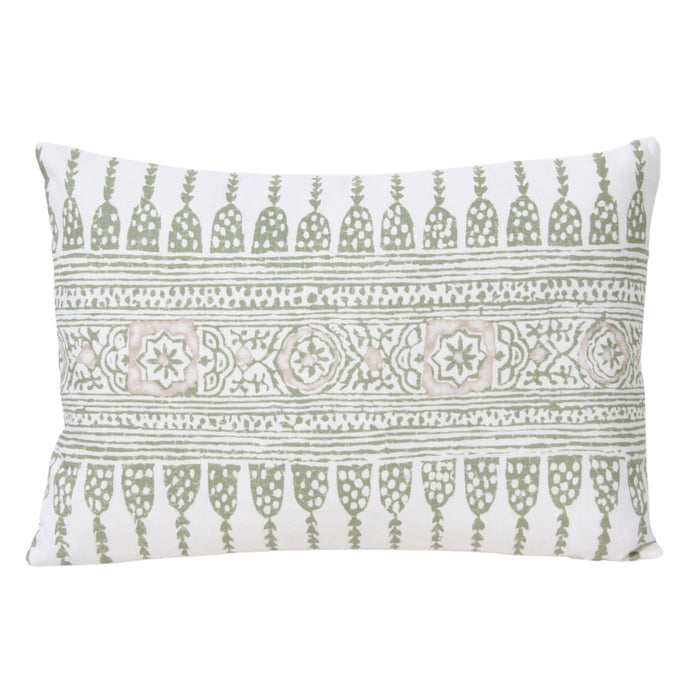 Javanese Stripe Green and Pale Pink (Last Chance)