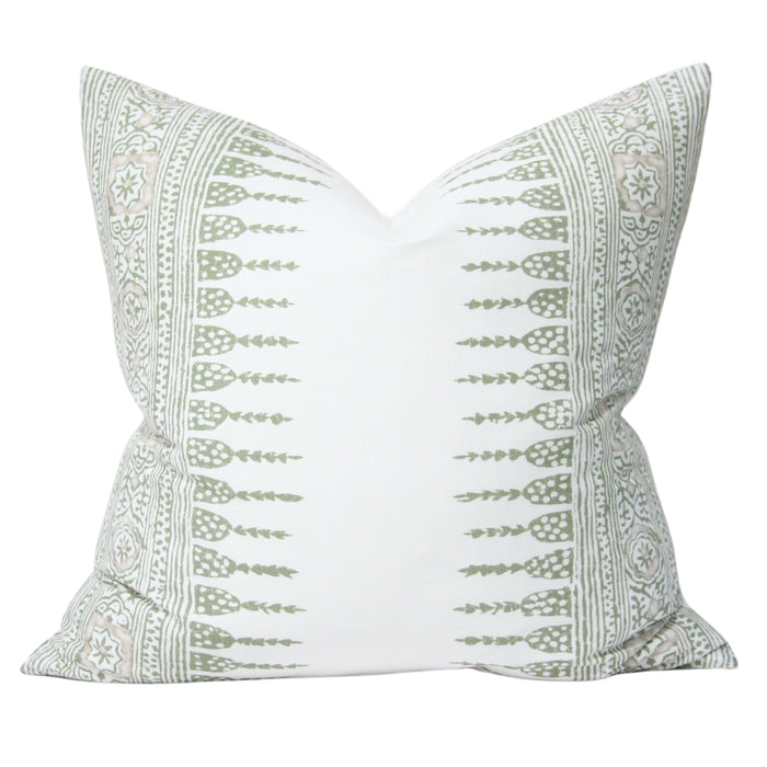 Javanese Stripe Green and Pale Pink (Last Chance)