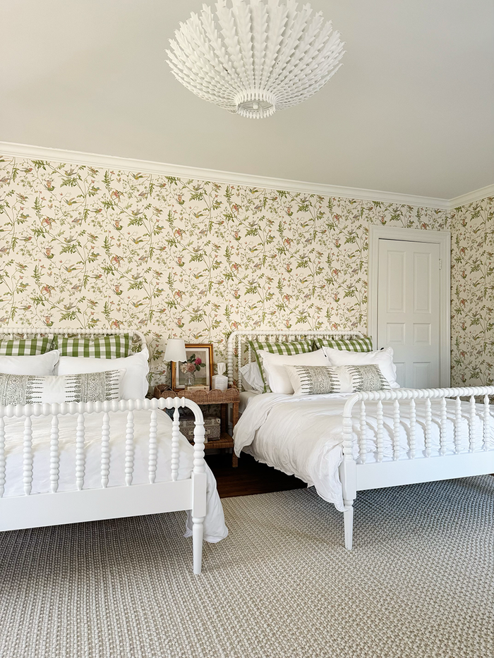 Javanese Stripe Green and Pale Pink (Last Chance)