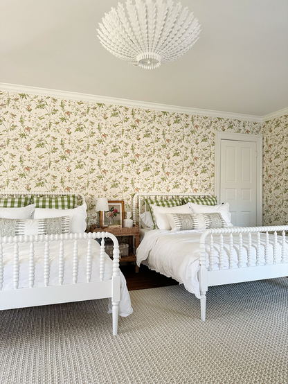 Javanese Stripe Green and Pale Pink (Last Chance)