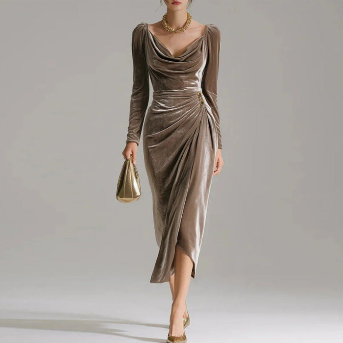 Julia™ | Pleated Velvet Dress