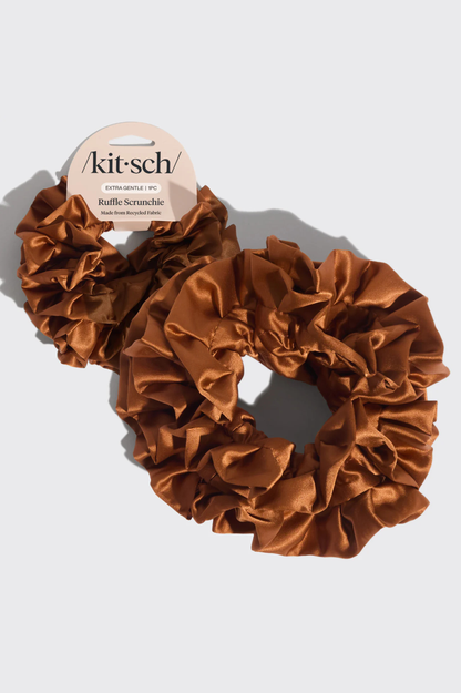 KITSCH - Camel Ruffle Scrunchie