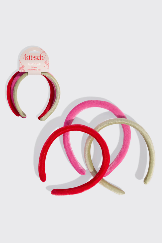 KITSCH - Velvet Headband 3pc Set