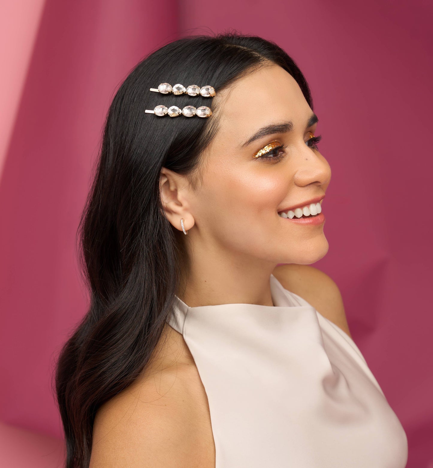 KITSCH  - White Gemstone Bobby Pins