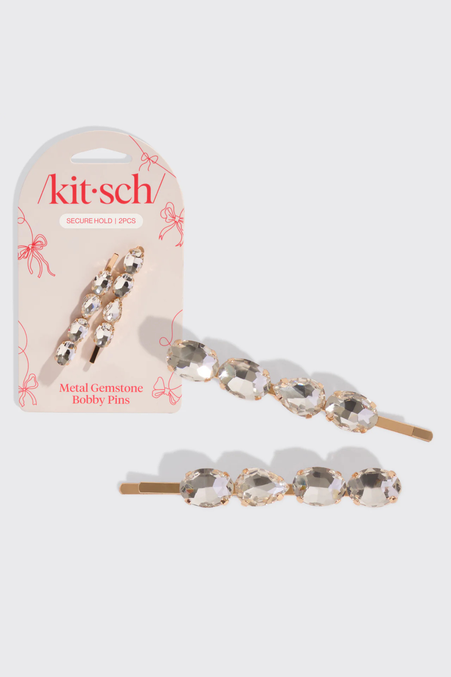 KITSCH  - White Gemstone Bobby Pins