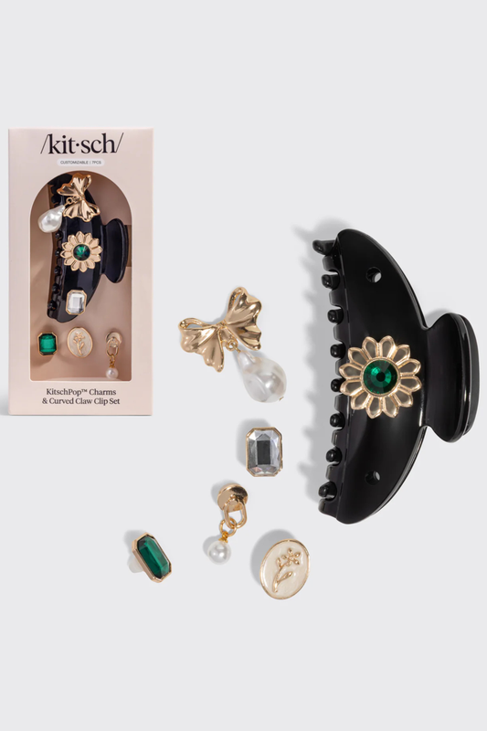 KITSCH - KitschPop™️ Curved Claw Clip 7pc Set Vintage - Black