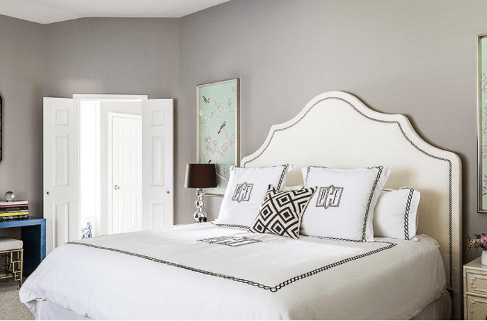 La Fiorentina Brown Custom Designer Cushion on bed | Arianna Belle
