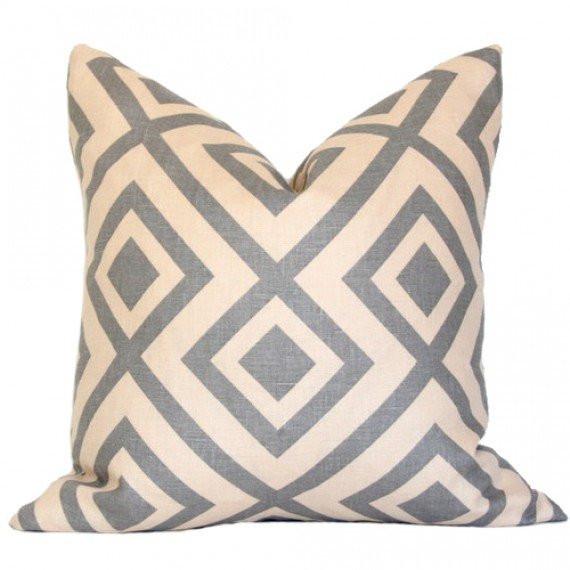 La Fiorentina Grey & Beige Custom Designer Pillow | Arianna Belle