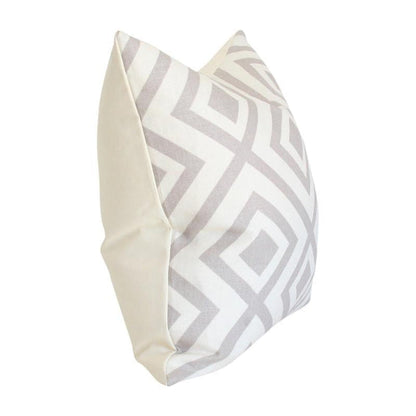La Fiorentina Light Grey & Ivory Custom Designer Pillow side view | Arianna Belle