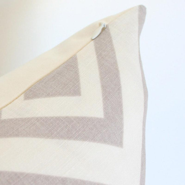 La Fiorentina Light Grey & Ivory Custom Designer Pillow detailed view | Arianna Belle