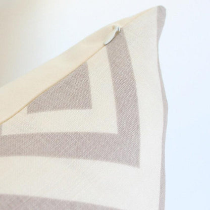 La Fiorentina Light Grey & Ivory Custom Designer Pillow detailed view | Arianna Belle