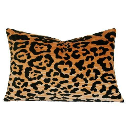 Leopard Velvet lumbar Custom Designer Pillow | Arianna Belle