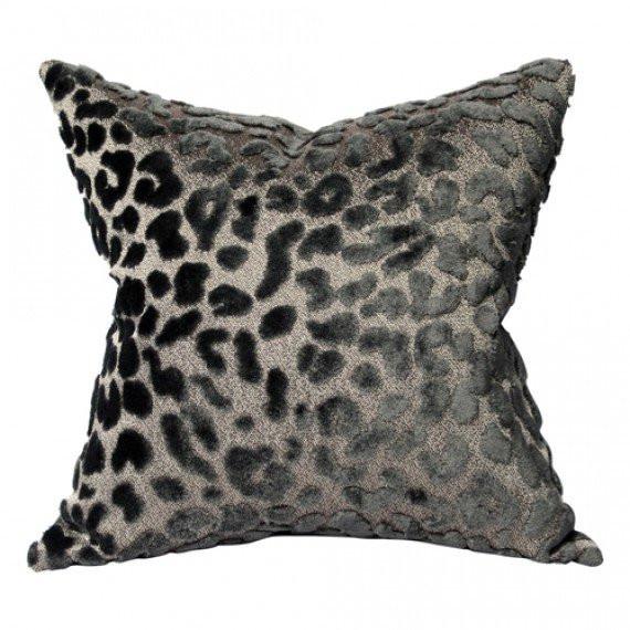 Leopardo Pewter Grey Custom Designer Pillow | Arianna Belle