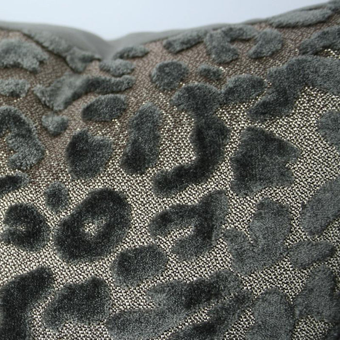 Leopardo Pewter Grey Custom Designer Pillow detailed view | Arianna Belle