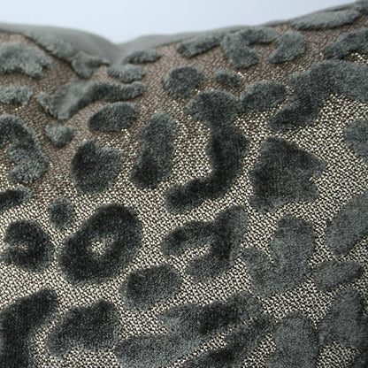 Leopardo Pewter Grey Custom Designer Pillow detailed view | Arianna Belle