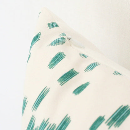 Les Touches Aqua Custom Designer Pillow detailed view | Arianna Belle