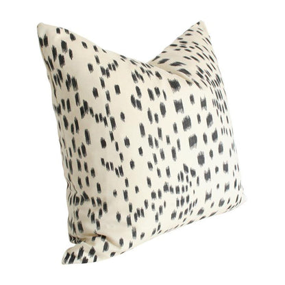 Les Touches Black Custom Designer Pillow side view | Arianna Belle