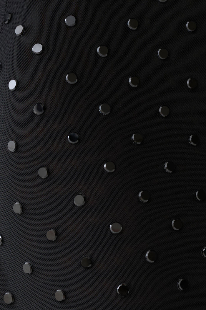 Linda Diamante Mini Skirt - Black