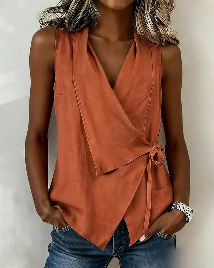 Lucy - Wide Strap Cross Top with Bow