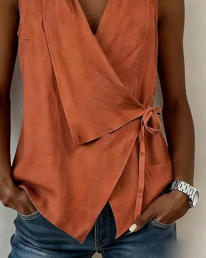 Lucy - Wide Strap Cross Top with Bow
