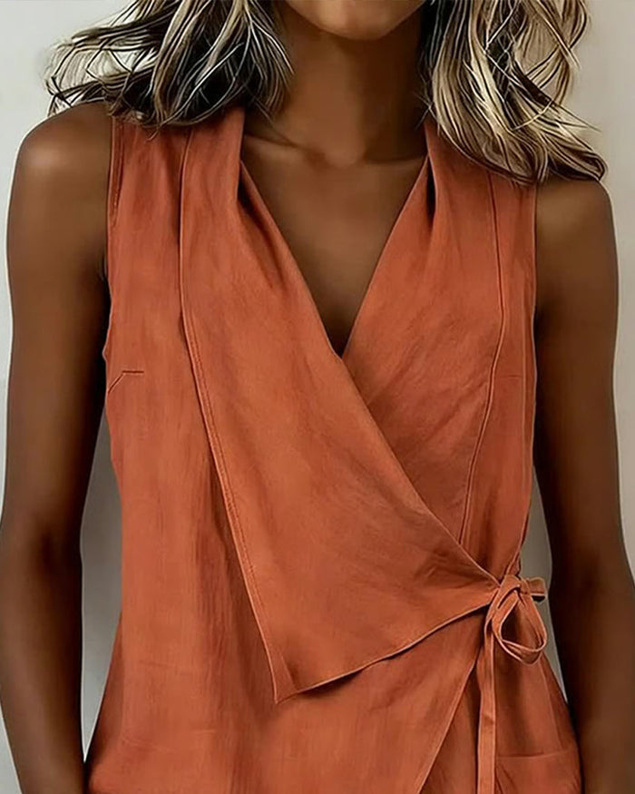 Lucy - Wide Strap Cross Top with Bow
