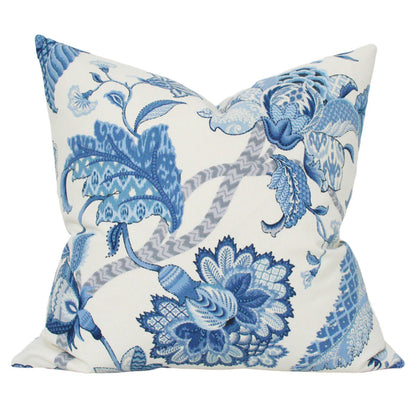 Maren Floral Blue Designer Luxury Pillow from Arianna Belle - front view