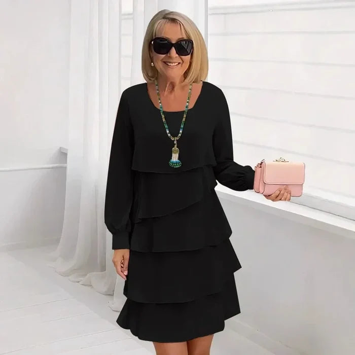Margaret | Elegant and Comfortable Long Sleeve Ruffled Dress