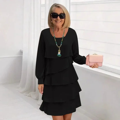 Margaret | Elegant and Comfortable Long Sleeve Ruffled Dress