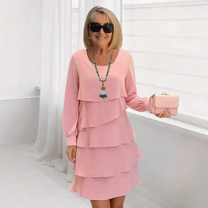 Margaret | Elegant and Comfortable Long Sleeve Ruffled Dress