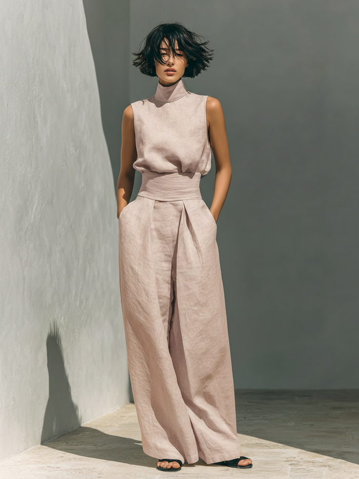 Maria - Sleeveless Linen Set