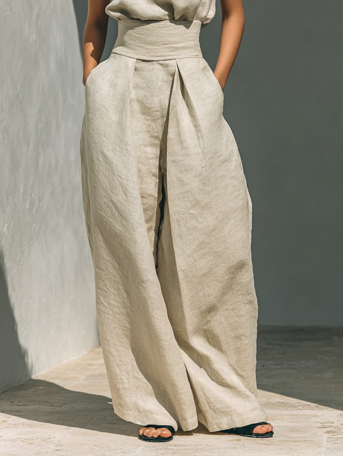 Maria - Sleeveless Linen Set