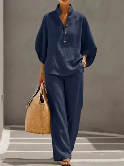 Marjon | set with batwing sleeves and wide pants