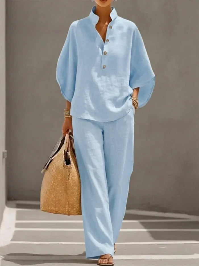 Marjon | set with batwing sleeves and wide pants