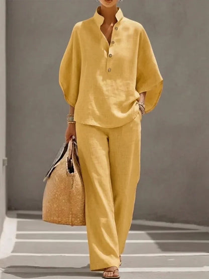Marjon | set with batwing sleeves and wide pants