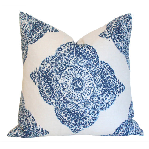 Medallion Indigo Custom Designer Pillow | Arianna Belle