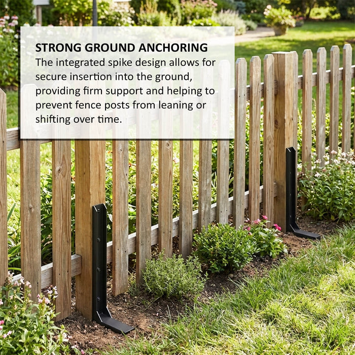 Metal Fence Post Support Brackets - Pack of 4