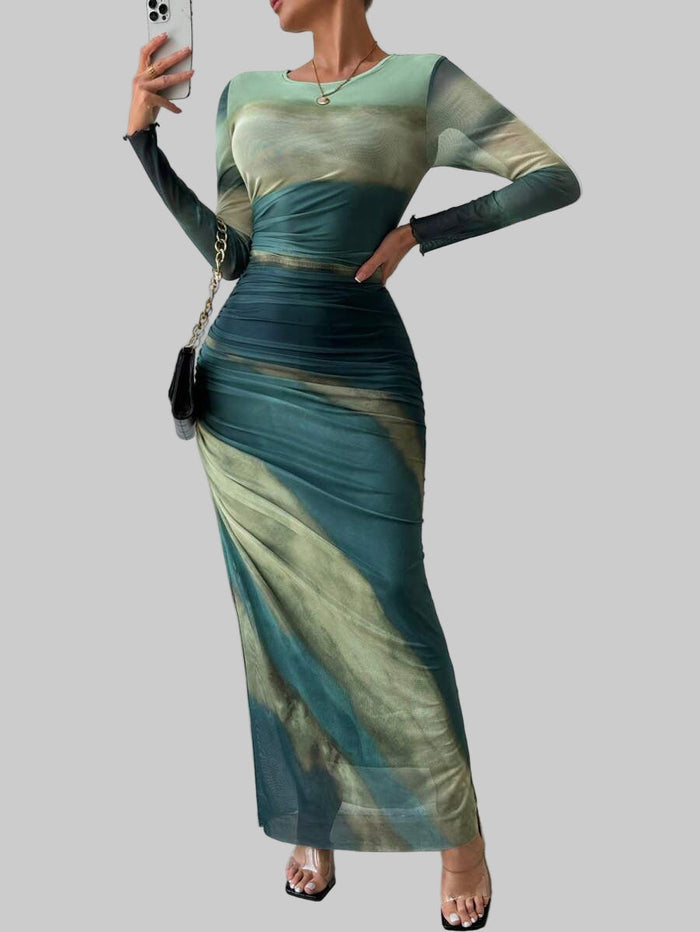Mia™ | Printed Maxi Bodycon Dress