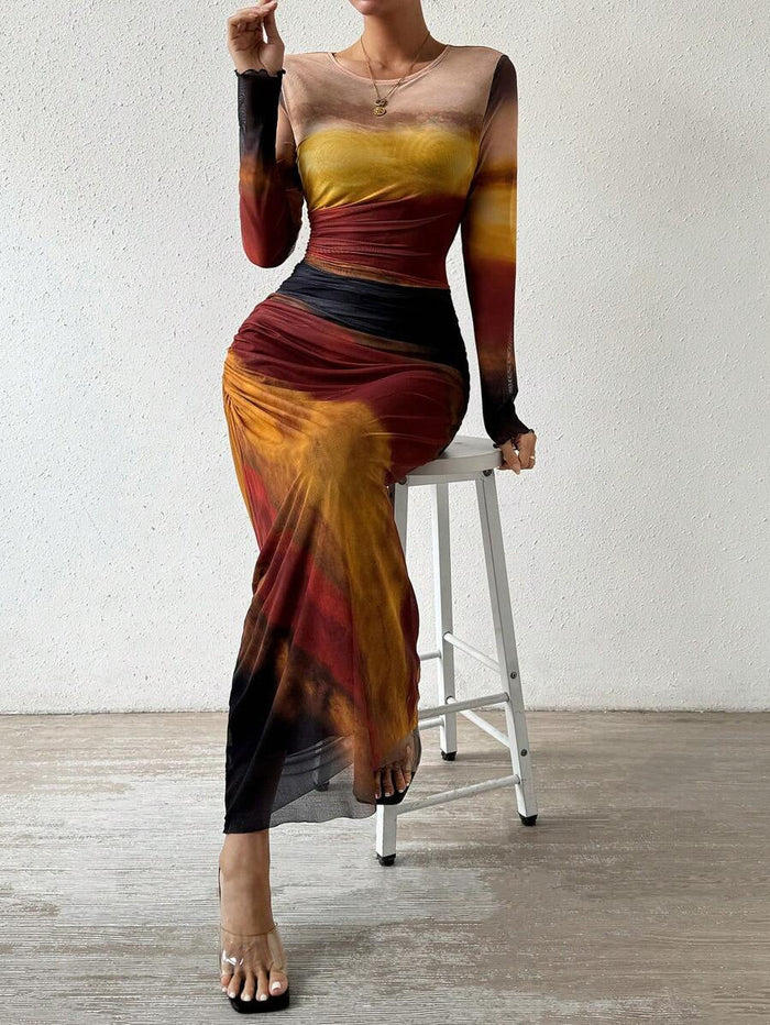 Mia™ | Printed Maxi Bodycon Dress
