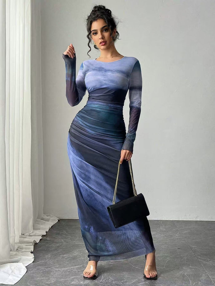 Mia™ | Printed Maxi Bodycon Dress